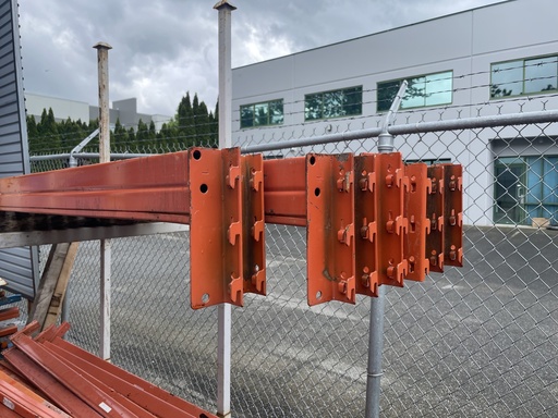 [U-RRB-12-4-box] Used Beams: Redirack 12ft(144in) long x 4in (Box) Orange
